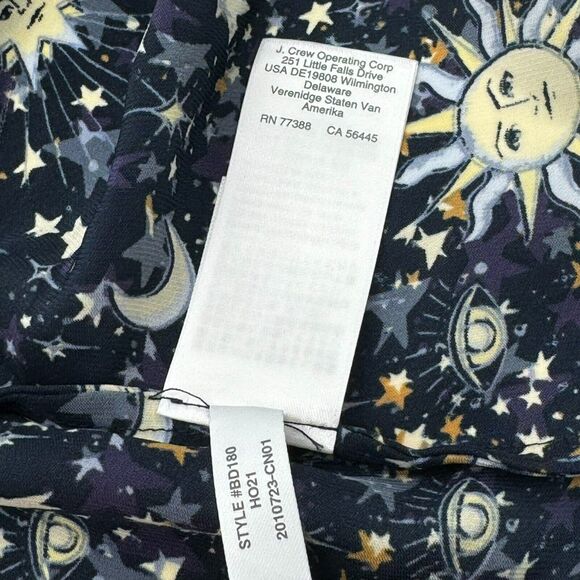 J. CREW Woman's XXL Navy Blue Celestial Easy-luxe Eco Robe Twinkling Sky Pockets - Picture 9 of 12